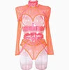 Women Sexy Fashion Lingerie Set With White Lace Straps Lingerie Corset Lace Underwire Racy Muslin Sleepwear Underwear Tops 0950