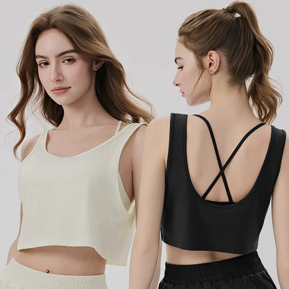 Wholesale Summer Cooling Sleeveless Leisure Crop Tops Training Comfortable Quick Dry Workout T-shirts Gym Tank Top