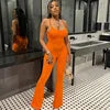 Summer Sleeveless Sexy Slim Fit Flared Pants One Piece Jumpsuit