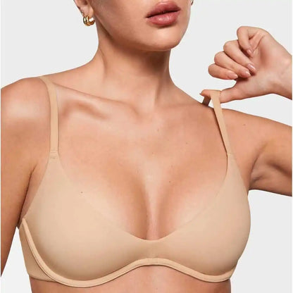 New Style Women's Comfortable and Breathable Low-cut Bra Wireless Bra with No Inner Support Band and Steel Ring Support