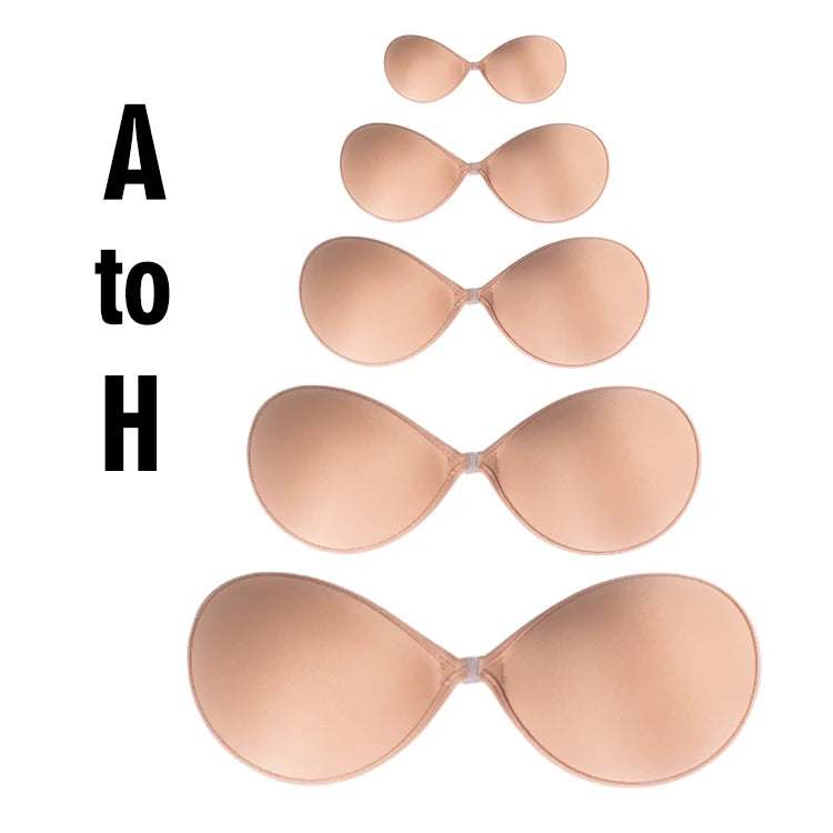 Plus Size Bra A-H Push up Strapless Backless Invisible Silicone for Women Fabric Manufacturer Woven Adults BRAS Plain Dyed Xinke
