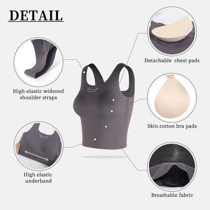 Shantou Wholesale Custom logo Trend Sport Bra tank Top Fitness High Elasticity Lingerie Women's Seamless Skin Yoga Gym Vest
