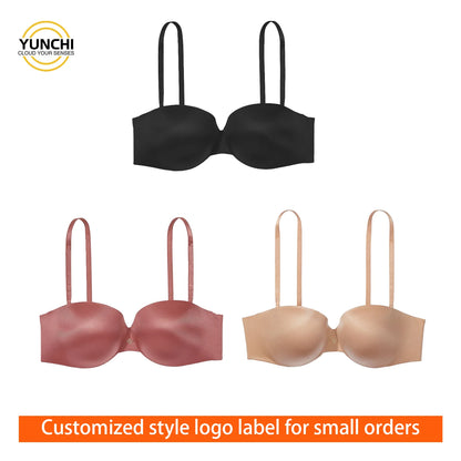 YUNCHI 038 V Small-order Customization Plus-size Strapless Half-cup Sexy Push-up Breathable Underwear Gathering Bra