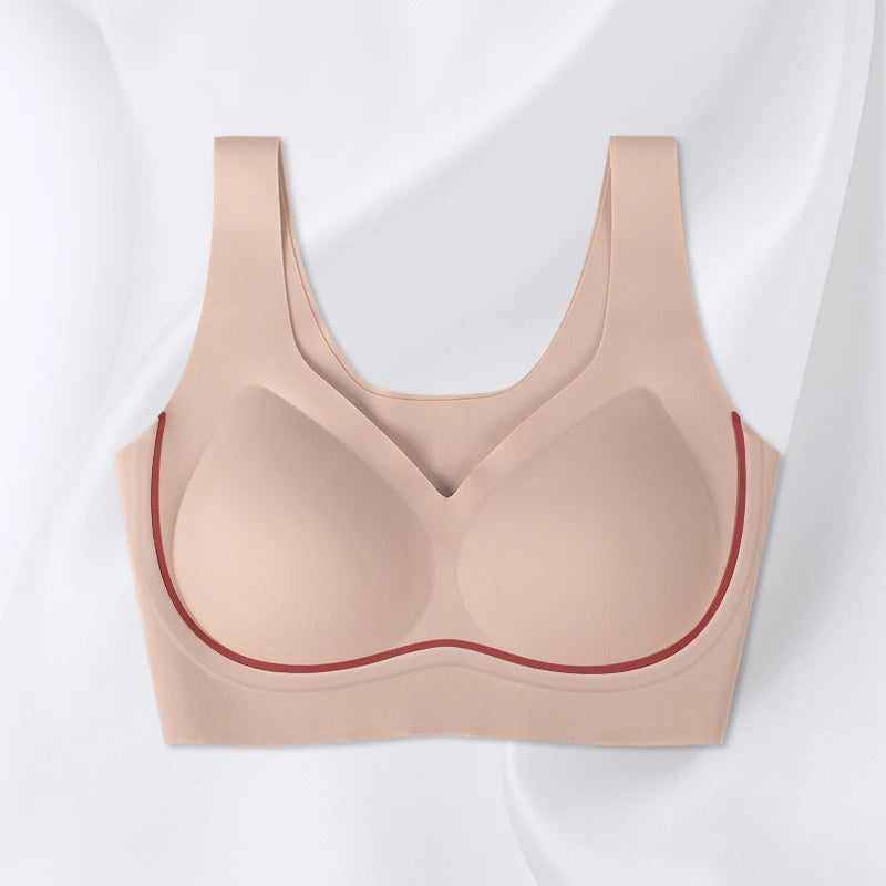 Aiermei Factory New Style Dropshipping Products Anti Droop Bra Seamless Jelly Ice Silk Bra for Women Tank Tops With Built in Bra