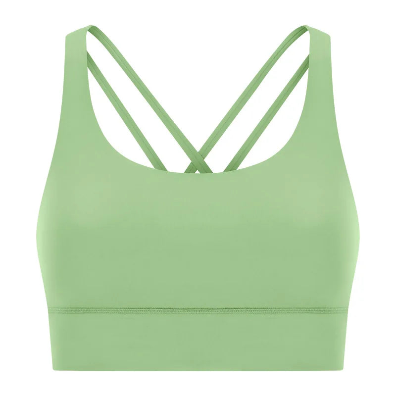 Women High Impact Fitness Yoga Wear Sexy Cross Back Sport Bra Top Fitness Wholesale