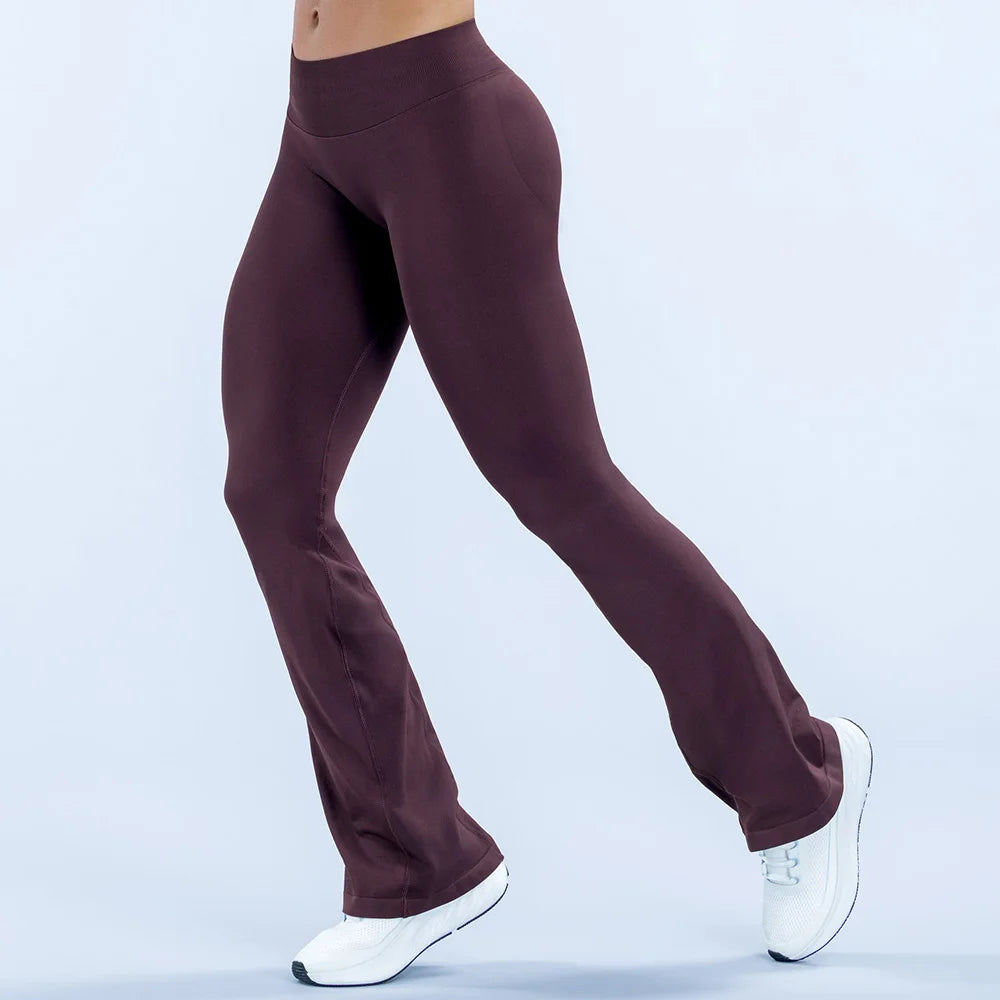 CIYING New Invisible Scrunch Butt Lift Flare Yoga Pants Seamless Tummy Control Glute Contour Soft Gym Workout Flare Leggings