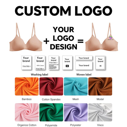 Custom Women's Seamless T-Shirt Bra Smooth Cup Invisible Under Clothes Soft Underwire Push up Bra Lightly Lined Everyday Bra