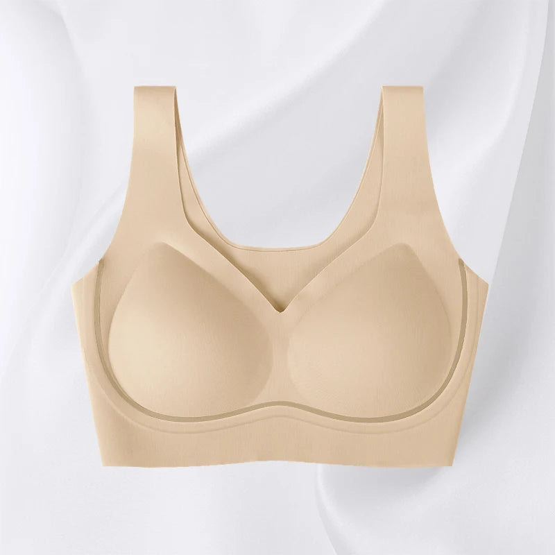 Aiermei Factory New Style Dropshipping Products Anti Droop Bra Seamless Jelly Ice Silk Bra for Women Tank Tops With Built in Bra