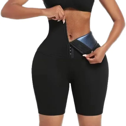 Custom High Waist Women's Elastic Training Shorts Body Shaper Biker Sweat Trainer Leggings for Home Yoga Weight Loss Sauna Pant