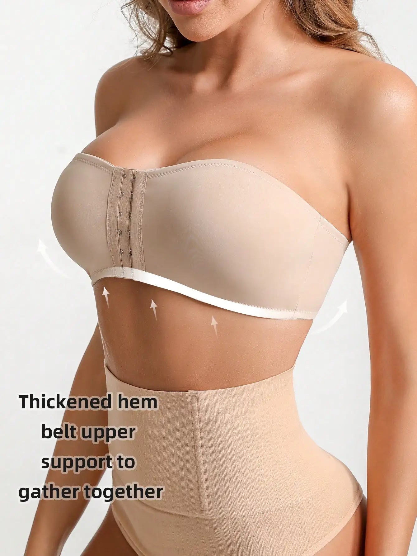 Women's Strapless Bra Women Seamless Invisible Tube Tops One-Piece Push Up Bras Front Button Bra Padding Beauty Back Breathable