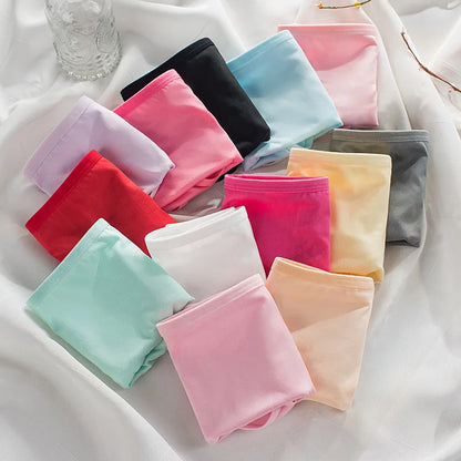 Nylon Milk Silk Teen Briefs Solid Color Mid Waist Breathable Knit Underwear Multi Colors L XL XXL All Season Daily Wear