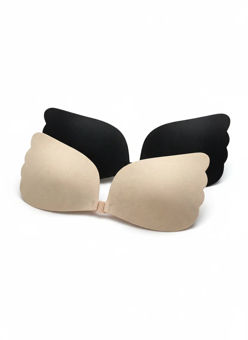 Eady Ship Natural Shape Push Spandex/Nylon Sexy Wire-Free Breathable Perforated Adhesive Bra Daily Wear Office Blouse Backless