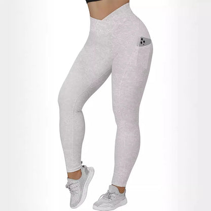Wholesale Women V High Waist Yoga Leggings Gym Leggings With Pocket Sports Fitness Clothing Workout