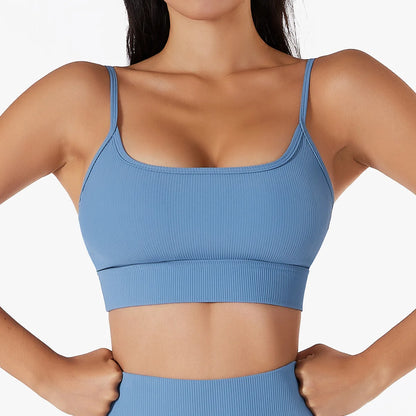 New Sexy Cross Strap Backless Plus Size Sports Bra Womens Gym Set with Seamless Thick Yoga Bra Printed Pattern Low Shipping Cost