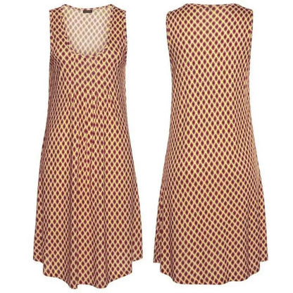 Summer New Sleeveless Round Neck Temperament Print Large Size Women's Dress