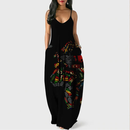 New Arrival Women Summer Clothing Earth Prints Long Maxi Dress Luxury Beachwear Clothes Plus Size 4XL Women's Cami Sun Dresses