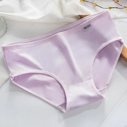 Nylon Milk Silk Teen Briefs Solid Color Mid Waist Breathable Knit Underwear Multi Colors L XL XXL All Season Daily Wear