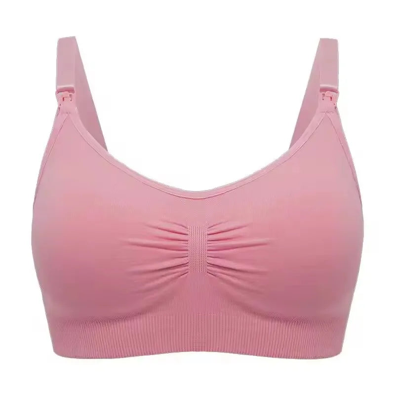 Plus Size Comfortable Back Closure Seamless Breathable Knitted Maternity Nursing Bra Wireless Everyday Breastfeeding Bra for