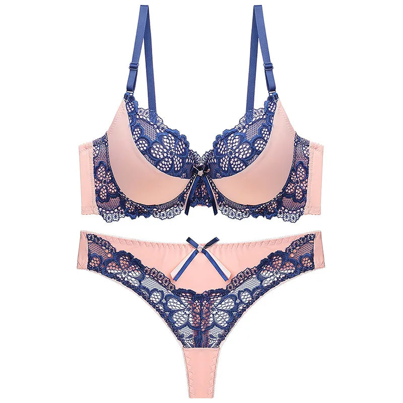 2022 New Fashionable 36 Bra Size Lace Bra New Design Sexy Padded Cheap Bra Set