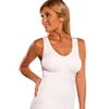 Long Double-Layer Nylon Cami Shaper with Chest Pads Seamless Shapewear for Women Tight-Fitting Tummy Control Tank Top