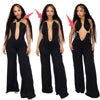 IHOOV Women's Casual IHOOV Deep V Metal-Accent Transformed Wide Leg Pants Jumpsuits for Spring