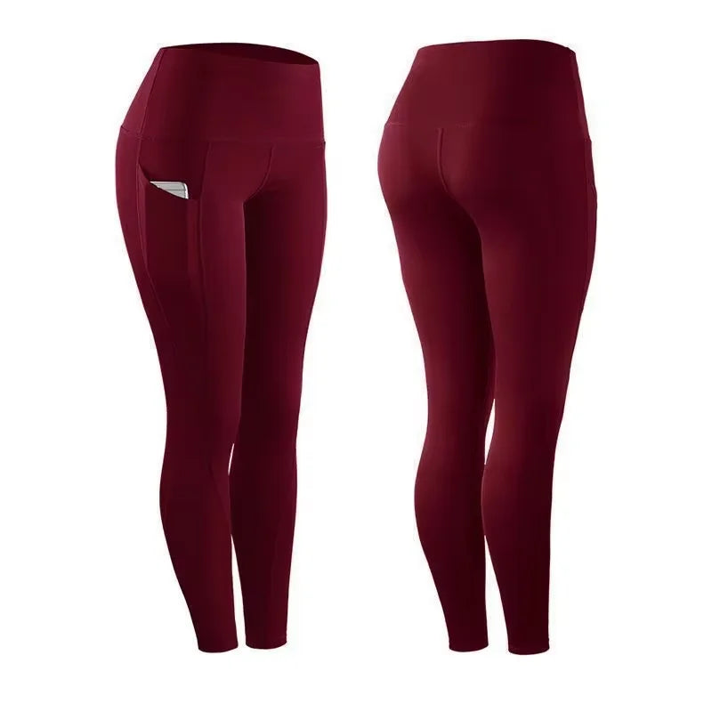 Wholesale Winter High Waisted Leggings Workout Gym Fitness Seamless Pants  Women Long Leggings with Pocket
