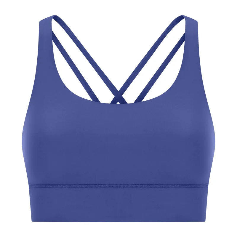 Women High Impact Fitness Yoga Wear Sexy Cross Back Sport Bra Top Fitness Wholesale