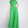 Ready to Ship Women's Loose Jumpsuits Solid Color High Waist V Neck Wide Leg Jumpsuits With Pockets Casual Office Workwear