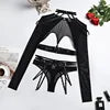 Women Sexy Fashion Lingerie Set With White Lace Straps Lingerie Corset Lace Underwire Racy Muslin Sleepwear Underwear Tops 0950