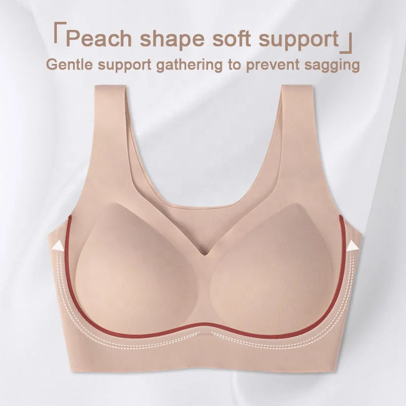 Aiermei Factory New Style Dropshipping Products Anti Droop Bra Seamless Jelly Ice Silk Bra for Women Tank Tops With Built in Bra