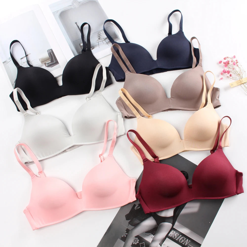 Wholesale Women Wireless Solid Color Simple Cassic T-shirt Bra