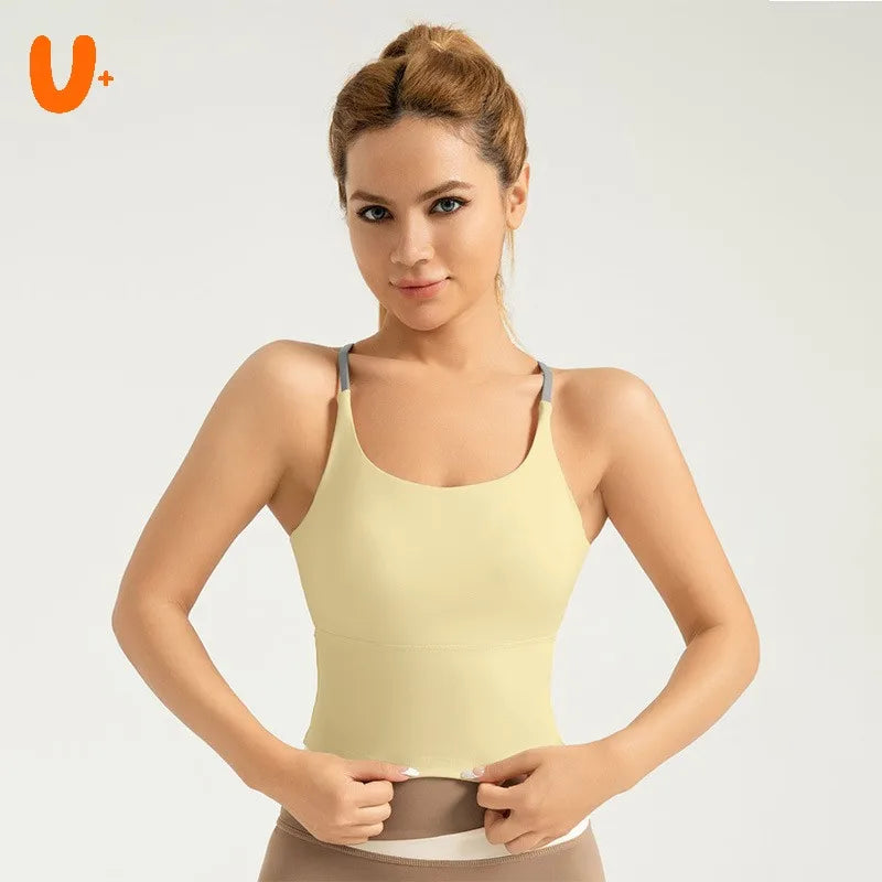 Professional Running Sports Bra Women Backless Yoga Bra High Support Four-Way Stretch Printed Fitness Workout Yoga Sports Bra
