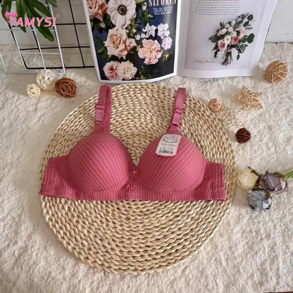 3308# High Quality 36-42 Women's Summer Brassiere Fashion Striped Wireless Brassiere Adjustable Cotton Convertible Straps Bra
