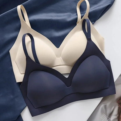New Color Latex Underwear Gradient Jelly Bras Strap Anti-skipping Bra Wireless Backless for Women 6 Colors Available