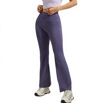 Women's XL Yoga Flared Pants High Waist Quick-Drying Breathable Hip-Lifting Wide Leg Pilates Elastic Waist Closure Solid Pattern