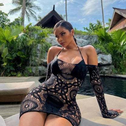 New Hot Sale Lace Sexy Lingerie Ladies Hollow Out Body Stocking Mesh Dress for Women Women's Jumpsuit