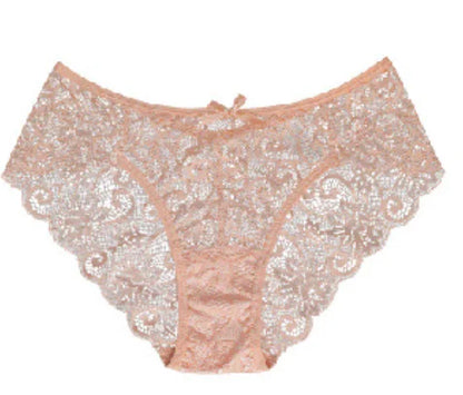019 Wholesale Popular Design Sexy Lace Hollow Transparent Mid-waist Large Size Panties Lace Ladies Briefs Panties
