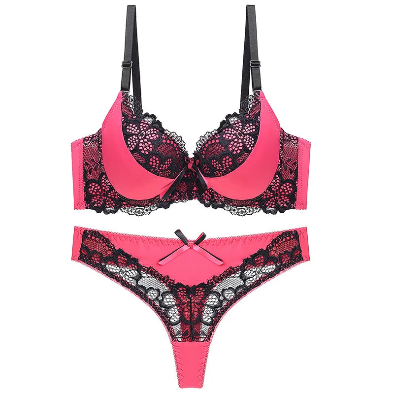 2022 New Fashionable 36 Bra Size Lace Bra New Design Sexy Padded Cheap Bra Set