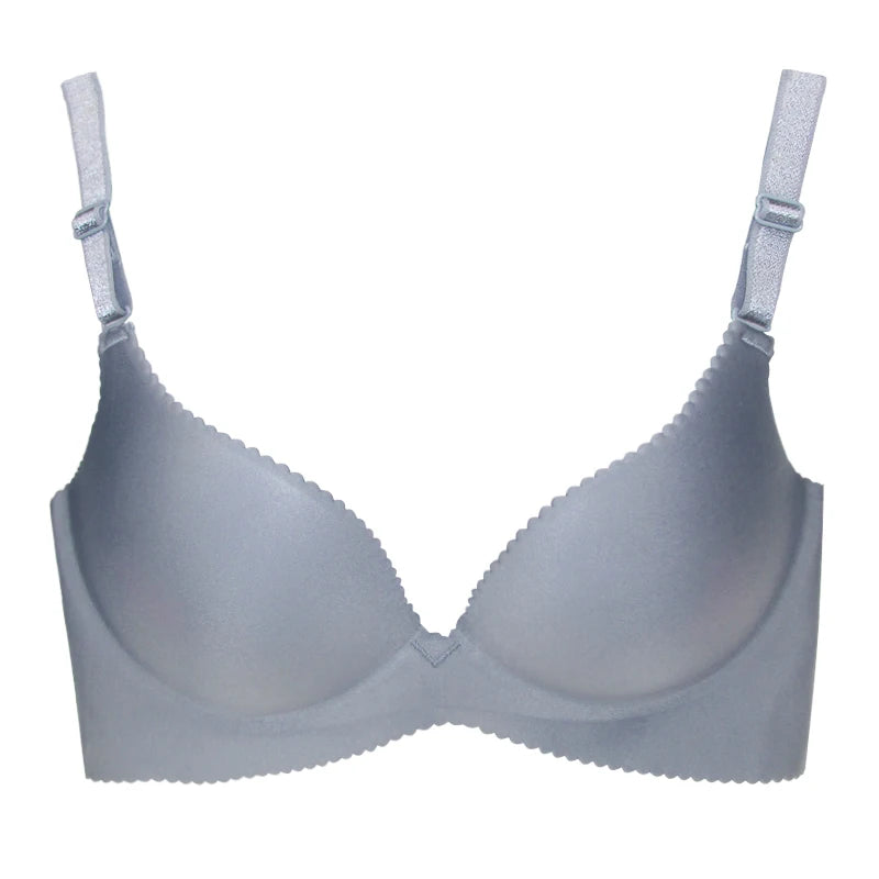Dropshipping Girls Fashion Simple Solid Color Push up Wireless Plus Size Comfort Women Stylish T-shirt Seamless Bra
