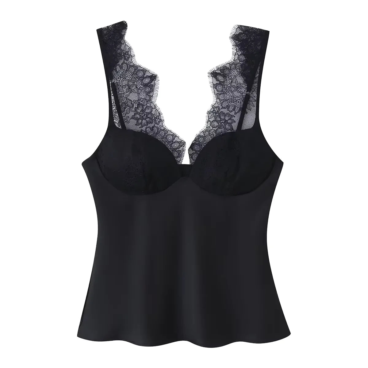 TOUCH WAY Women 2025 Summer Breathable Sweet Lace Twill Texture Tank Tops V-Neck Vintage Backless Camis Chic Solid Pattern 100%