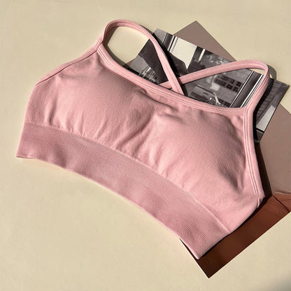 CIYING Wholesale Women Gym Workout Cross Backless Sport Bra Custom logo Seamless Yoga Gym Sports Bra for Women