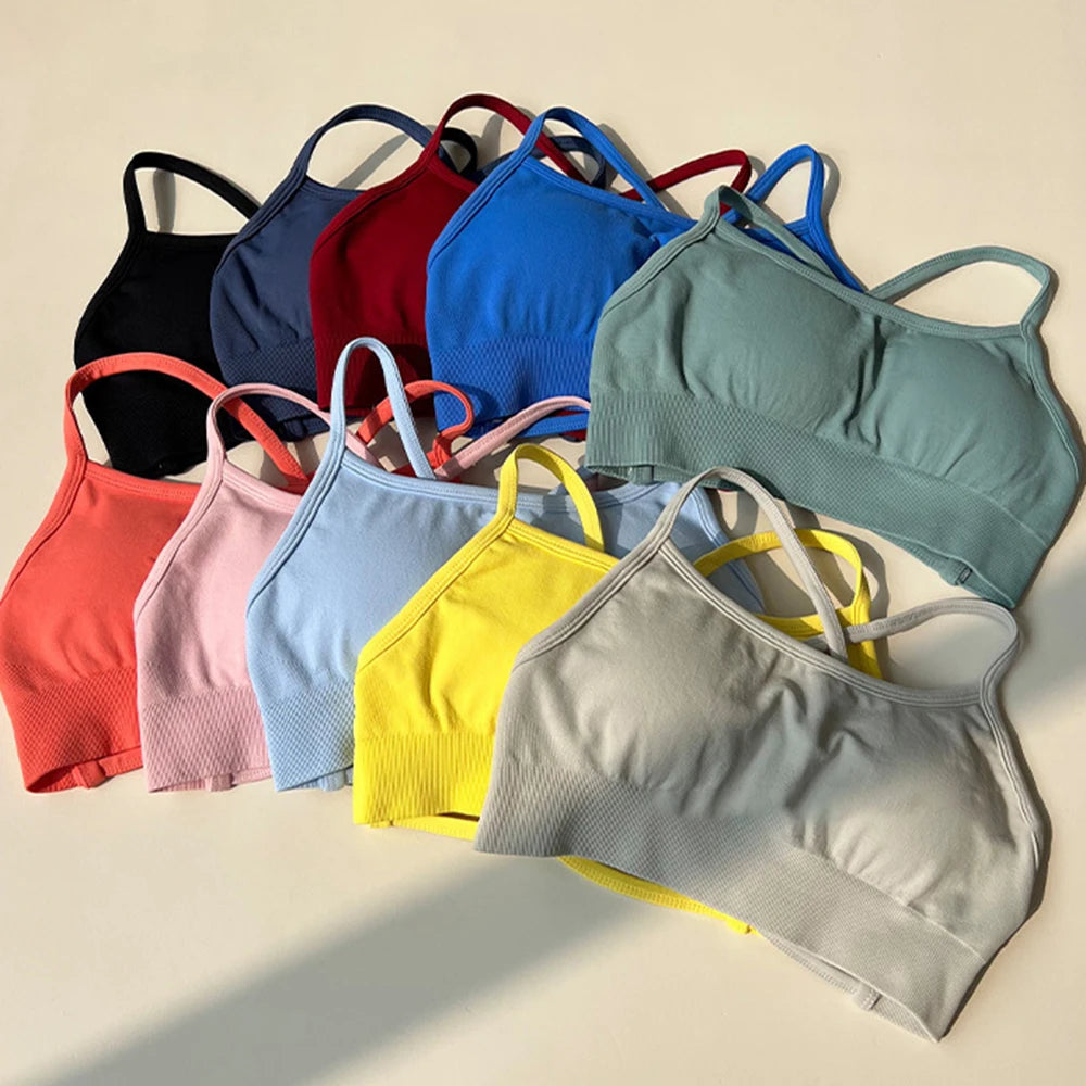 CIYING Wholesale Women Gym Workout Cross Backless Sport Bra Custom logo Seamless Yoga Gym Sports Bra for Women