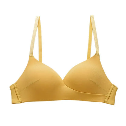 Dropshipping School Girls Fashion Simple  Solid Color Push up Wireless Adjustable T-shirt Bras Comfort Women Seamless Bra