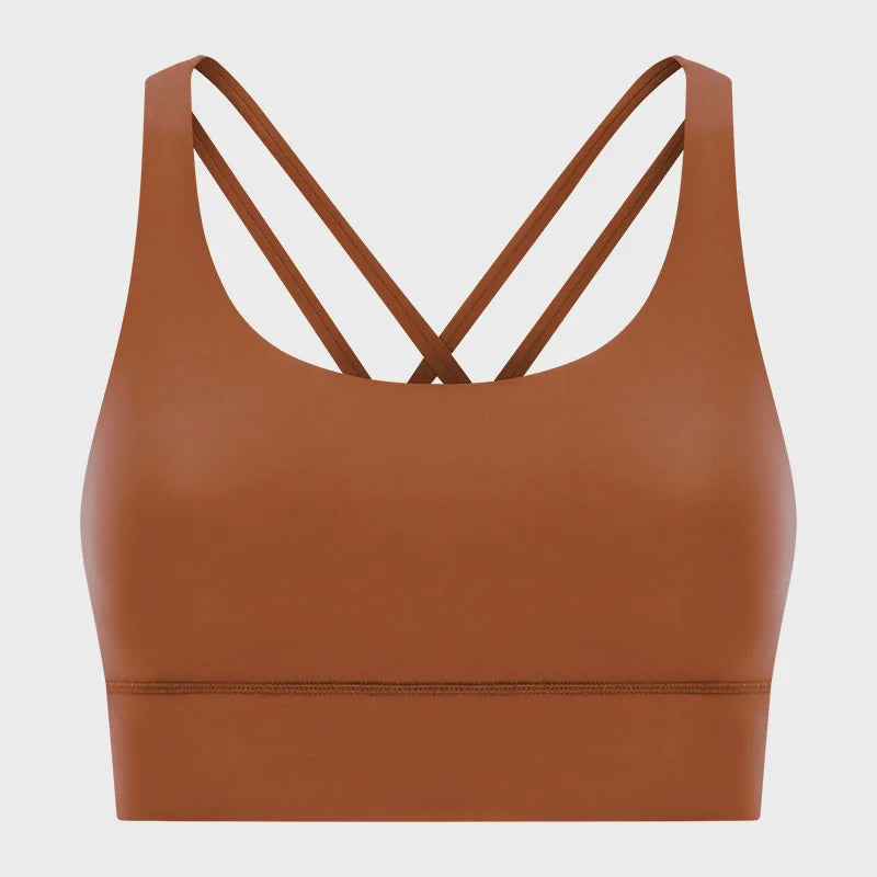 Women High Impact Fitness Yoga Wear Sexy Cross Back Sport Bra Top Fitness Wholesale