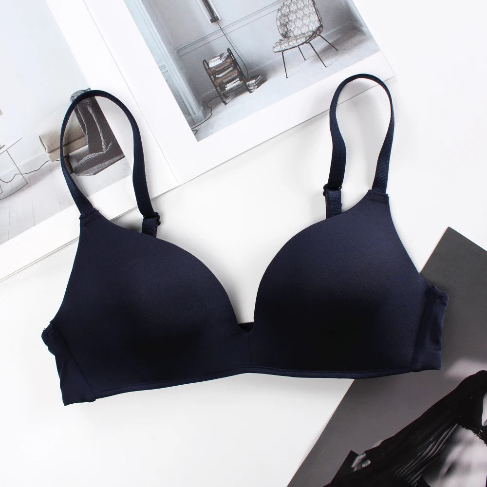 Wholesale Women Wireless Solid Color Simple Cassic T-shirt Bra
