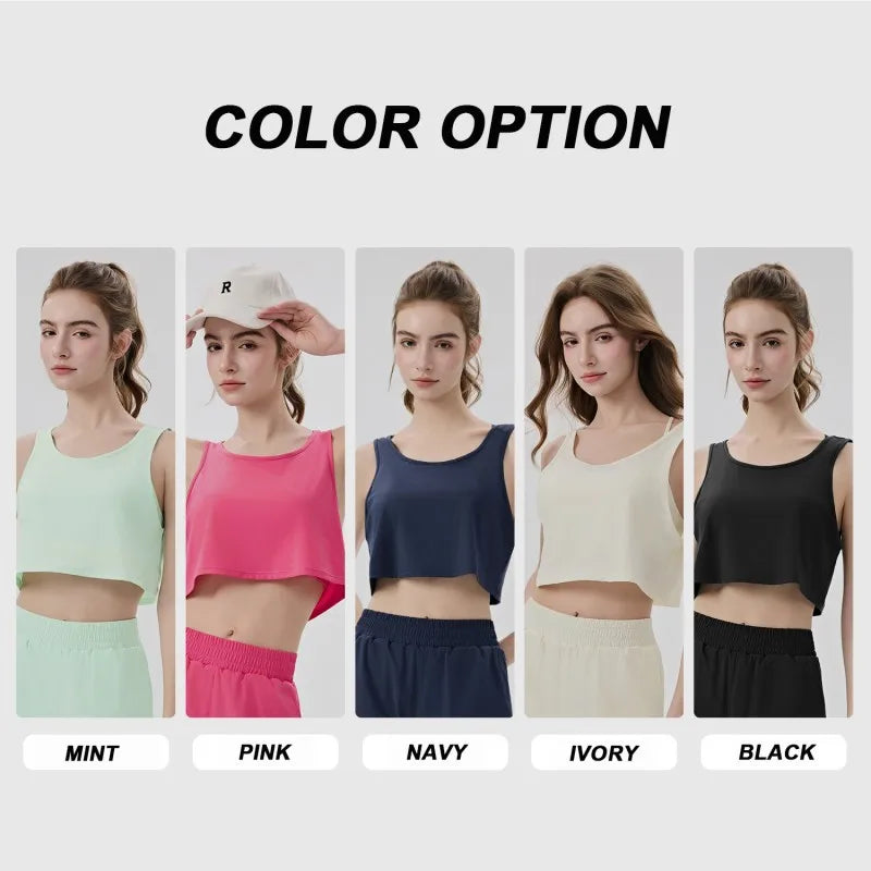 Wholesale Summer Cooling Sleeveless Leisure Crop Tops Training Comfortable Quick Dry Workout T-shirts Gym Tank Top