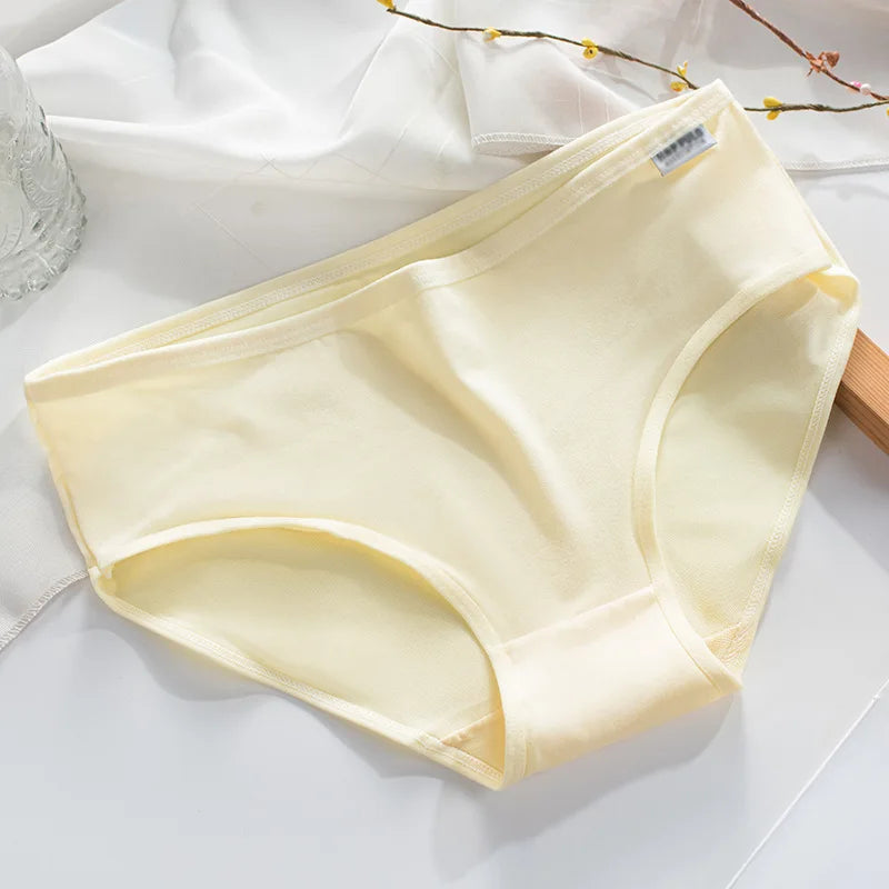 Nylon Milk Silk Teen Briefs Solid Color Mid Waist Breathable Knit Underwear Multi Colors L XL XXL All Season Daily Wear