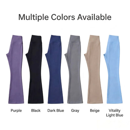 Women's XL Yoga Flared Pants High Waist Quick-Drying Breathable Hip-Lifting Wide Leg Pilates Elastic Waist Closure Solid Pattern