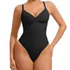 Cross-border E-commerce Bestseller European American-style Sexy High-elasticity Nylon Polyamide Zip-up Bodycon Jumpsuit V-neck