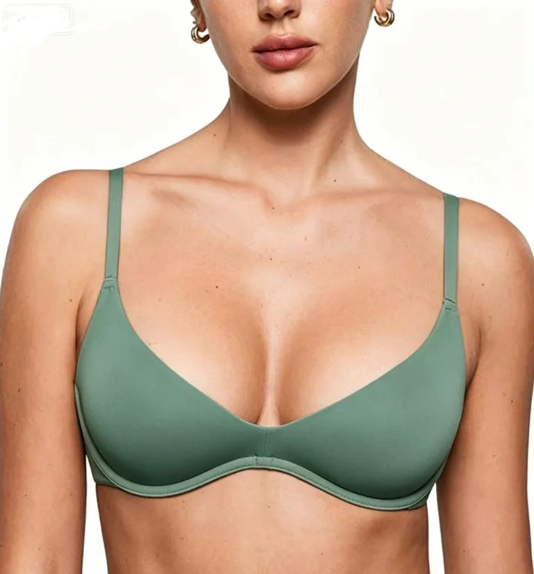 New Style Women's Comfortable and Breathable Low-cut Bra Wireless Bra with No Inner Support Band and Steel Ring Support